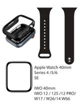 Kit 3 em 1: Case TPU , Pulseira de Silicone e Película Compatível com Apple Watch de 40mm : 4 / 5 / Kit 3 em 1: Case TPU , Pulseira de Silicone e Película Compatível com Apple Watch de 40mm : 4 / 5 /