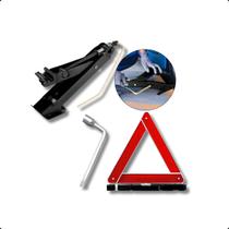 Kit 3 em 1 Macaco Automotivo Chave Roda Triângulo Segurança