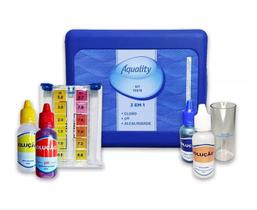 Kit 3 Em 1 Medidor Ph Cloro Alcalinidade Piscinas Aquality