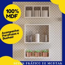 Kit 3 Em 1 Nichos Para Banheiro Organizador Parede Decoração