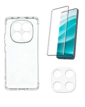 Kit 3 em 1 Para Redmi Note 14 Pro Película Curvada 3d + Capa TPU + Película da Lente Câmera