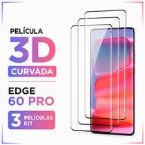 Kit 3 em 1 Pelicula Curvada 3d Para Moto Edge 60 Pro Vidro Temperado Lançamento Kit 3 em 1 Pelicula Curvada 3d Para Moto Edge 60 Pro Vidro Temperado Lançamento
