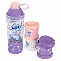 Kit 3 Em 1 Shakeira 600ml + 03 Potes Stitch Disney Plasútil