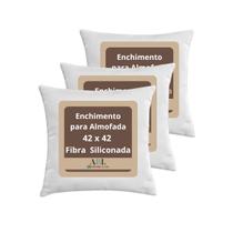 Kit 3 Enchimento para Almofadas Fibra Siliconada 42x42 cm