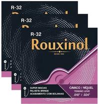 Kit 3 Encordoamento Cavaquinho Leve 024 R32 Rouxinol Bolinha
