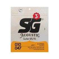 Kit 3 encordoamento corda para violão aço sg 010-047 set Kit 3 encordoamento corda para violão aço sg 010-047 set