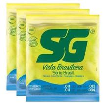 Kit 3 Encordoamento Cordas Viola Cobre Cebolão SG 6703