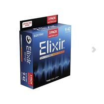 KIT 3 Encordoamento Elixir 009 Super Light Guitarra Nanoweb 16566 KIT 3 Encordoamento Elixir 009 Super Light Guitarra Nanoweb 16566