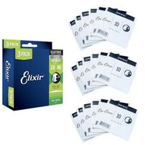 KIT 3 Encordoamento Elixir 010 GUITARRA pack L3P2 16552 USA
