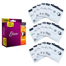 KIT 3 Encordoamento Elixir violao aço 011 bronze 8020 L3P2 16538