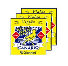 Kit 3 Encordoamento Giannini para Violão Nailon Canário