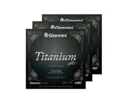 Kit 3 Encordoamento Giannini Titanium Violão 85/15 Prateado