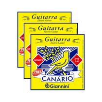 Kit 3 Encordoamento Guitarra Giannini Canário GESGT9 0.009 Aço