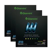 Kit 3 Encordoamento Guitarra Híbrida Giannini Electric GEEGSTH10 Nickel .010 Kit 3 Encordoamento Guitarra Híbrida Giannini Electric GEEGSTH10 Nickel .010