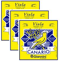 KIT 3 Encordoamento para Viola Canário GESVBM Cebolão em Ré C/ Bolinha