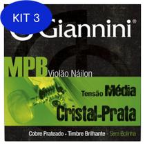 Kit 3 Encordoamento Para Violao Em Nylon Medio Genws Serie Mpb Gi - Giannini