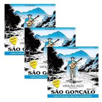 Kit 3 Encordoamento São Gonçalo 010/047 Aço Bolinha Violão