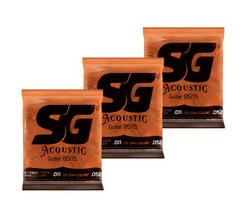 Kit 3 Encordoamento Sg Violao Aco 011 Bronze 85/15 6686