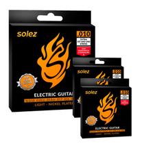 Kit 3 Encordoamento Solez Guitarra Cordas 010 Slg10