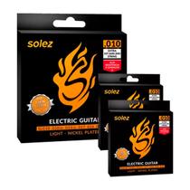 Kit 3 Encordoamento Solez Guitarra Cordas 010 Slg10