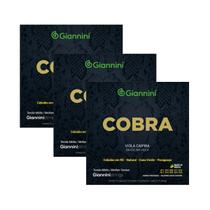 Kit 3 Encordoamento Viola Caipira Giannini Cobra GESVM Cobre Prateado Média