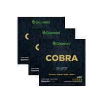 Kit 3 Encordoamento Viola Caipira Giannini Cobra GESVP Cobre Prateado Pesada