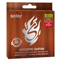 Kit 3 Encordoamento Violão Aço 011 Solez Nickel Plated Bronze DLP SLANPB11