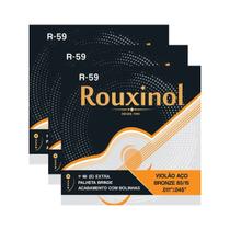Kit 3 Encordoamento Violão Aço Bronze R59 Rouxinol .011" PRR59L Kit 3 Encordoamento Violão Aço Bronze R59 Rouxinol .011" PRR59L