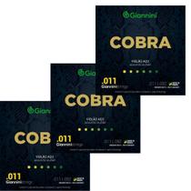 Kit 3 encordoamento violão aço giannini geeflk cobra .011 bronze Kit 3 encordoamento violão aço giannini geeflk cobra .011 bronze