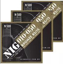 Kit 3 Encordoamento Violão Aço Nig N500 010-050 Kit 3 Encordoamento Violão Aço Nig N500 010-050