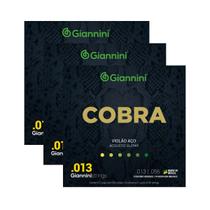 Kit 3 Encordoamento Violão Giannini Aço Cobra GEEFLXF Fósforo Bronze 0.013" Kit 3 Encordoamento Violão Giannini Aço Cobra GEEFLXF Fósforo Bronze 0.013"