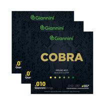 Kit 3 Encordoamento Violão Giannini Cobra GEEFLEF Fósforo Bronze 0.010"
