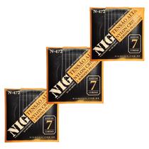 Kit 3 Encordoamento Violão Nylon 7 Cordas Cristal N472 NIG