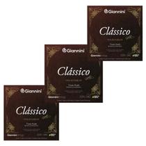 Kit 3 Encordoamento Violão Nylon Giannini Clássico GENWPA