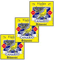 Kit 3 encordoamento violão nylon giannini genw canário médio
