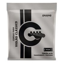 Kit 3 Encordoamento Violão Nylon Tensão Alta Groove Cristal Prata GS5