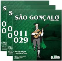 Kit 3 Encordoamentos Cavaquinho São Gonçalo 0131 Kit 3 Encordoamentos Cavaquinho São Gonçalo 0131