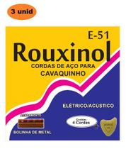 Kit 3 Encordoamentos Cordas Cavaquinho/Cavaco Rouxinol E-51