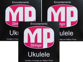 Kit 3 Encordoamentos / Cordas para Ukulele Nylon Preto - MP
