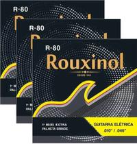 Kit 3 Encordoamentos Guitarra Rouxinol 010-046 R80