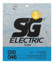 Kit 3 Encordoamentos para Guitarra 010 SG Strings Níquel Elétrica Kit 3 Encordoamentos para Guitarra 010 SG Strings Níquel Elétrica