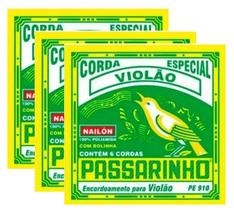 Kit 3 Encordoamentos Passarinho Violão Náilon Com Bolinha Pe 810