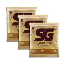 Kit 3 Encordoamentos SG Violão 011. Aço Bronze Kit 3 Encordoamentos SG Violão 011. Aço Bronze