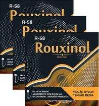Kit 3 Encordomentos Violao Nylon T.Média Rouxinol R58