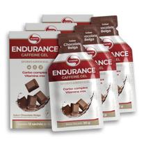 Kit 3 Endurance Caffeine Gel Vitafor Caixa 12 sachês Chocolate Belga