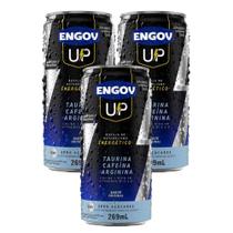 Kit 3 Energético Engov UP Taurina Cafeína e Arginina Sabor Original Zero Açúcares 269ml