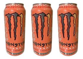 Kit 3 Energético Monster Zero Açúcar Ultra Peachy Keen 473ml