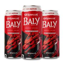 Kit 3 Energéticos Gamer Baly E Redragon Morango e Pêssego Sem Açúcar 473ml Base Cafeína e Taurina