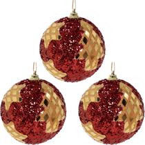 Kit 3 Enfeite Bolas Natalina Árvore Natal Artesanal Estrela