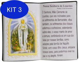 Kit 3 Enfeite Decorativo Em Resina Livro Nossa Senhora De Lourdes